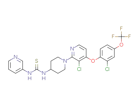 Molecular Structure of 2301866-59-9 (N-3-pyridyl-N’-(1-[3-chloro-4-{2-chloro-4-(trifluoromethoxy)phenoxy}pyridine-2-yl]piperidin-4-yl)thiourea)