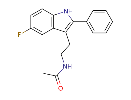 Molecular Structure of 881040-87-5 (N-[2-(5-fluoro-2-phenyl-1H-indol-3-yl)ethyl]acetamide)