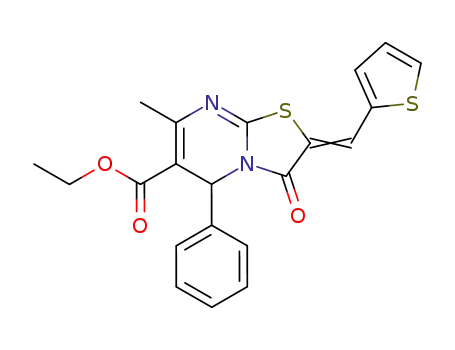 ethyl 5-phenyl-7-methyl-2-(thienyl)methylene-3-oxo-2,3-dihydro-5H-thiazolo[a-2,3]pyrimidine-6-carboxylate