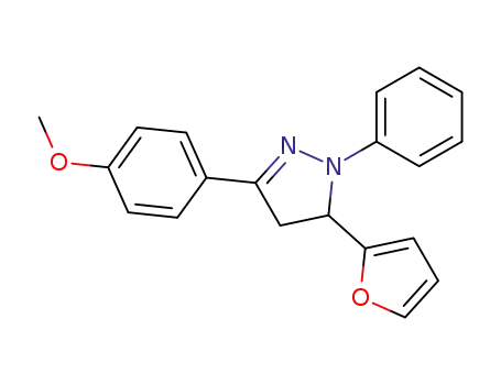 Molecular Structure of 4035-37-4 (1H-Pyrazole, 5-(2-furanyl)-4,5-dihydro-3-(4-methoxyphenyl)-1-phenyl-)