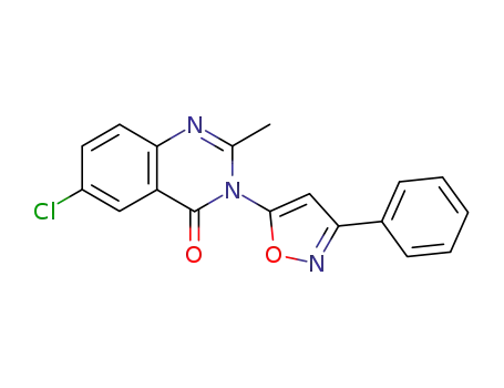 Molecular Structure of 223462-19-9 (4(3H)-Quinazolinone, 6-chloro-2-methyl-3-(3-phenyl-5-isoxazolyl)-)