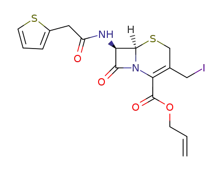 Molecular Structure of 129393-69-7 (allyl 7β-(2-(thien-2-yl)acetamido)-3-(iodomethyl)-3-cephem-4-carboxylate)