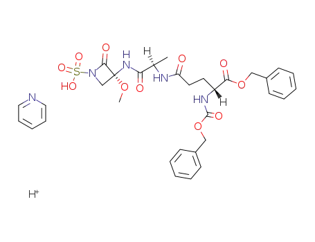 pyridinium (3R)-3-(O-benzyl-N-benzyloxycarbonyl-D-γ-glutamyl-D-alanylamino)-3-methoxy-2-azetidinone-1-sulfonate