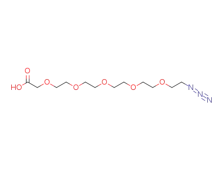 Molecular Structure of 217180-81-9 (3,6,9,12,15-Pentaoxaheptadecanoic acid, 17-azido-)