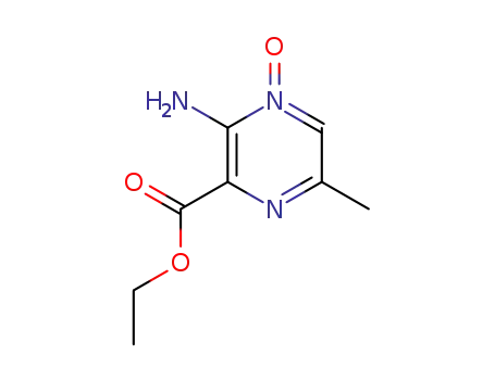 Molecular Structure of 19994-52-6 (Pyrazinecarboxylic acid, 3-amino-6-methyl-, ethyl ester, 4-oxide)