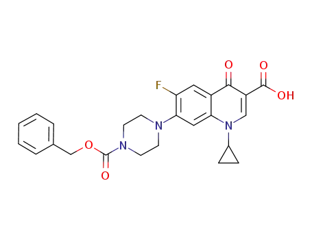 Molecular Structure of 93594-31-1 (3-Quinolinecarboxylic acid,
1-cyclopropyl-6-fluoro-1,4-dihydro-4-oxo-7-[4-[(phenylmethoxy)carbonyl]
-1-piperazinyl]-)