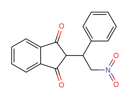 Molecular Structure of 101600-98-0 (1H-Indene-1,3(2H)-dione, 2-(2-nitro-1-phenylethyl)-)