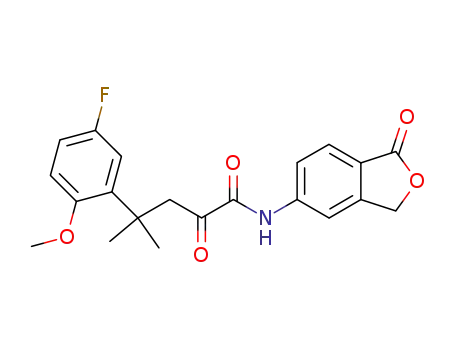 4-(5-fluoro-2-methoxy-phenyl)-4-methyl-2-oxo-pentanoic acid (1-oxo-1,3-dihydro-isobenzofuran-5-yl)-amide