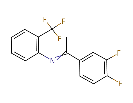 Molecular Structure of 924621-01-2 (Benzenamine, N-[1-(3,4-difluorophenyl)ethylidene]-2-(trifluoromethyl)-)