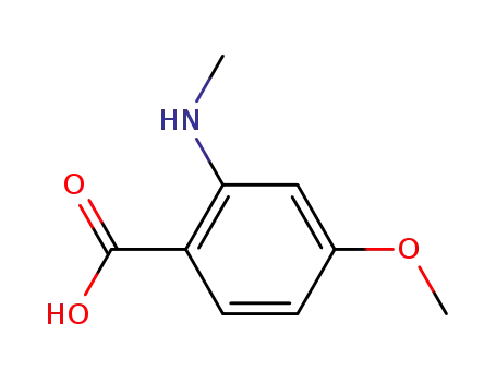 Molecular Structure of 102879-57-2 (4-methoxy-2-methylamino-benzoic acid)