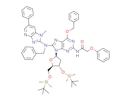 <i>N</i>-{8-[benzyl-(1-methyl-6-phenyl-1<i>H</i>-imidazo[4,5-<i>b</i>]pyridin-2-yl)-amino]-6-benzyloxy-9-[4-(<i>tert</i>-butyl-dimethyl-silanyloxy)-5-(<i>tert</i>-butyl-dimethyl-silanyloxymethyl)-tetrahydro-furan-2-yl]-9<i>H</i>-purin-2-yl}-2-phenoxy-acetamide