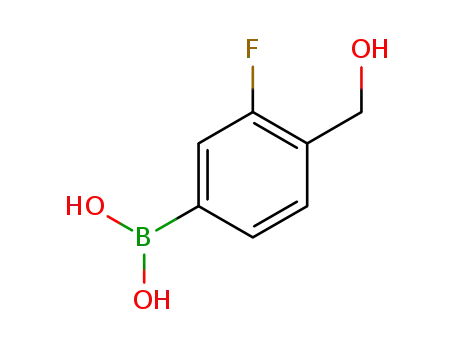 Molecular Structure of 1082066-52-1 (3-fluoro-4-(hydroxyMethyl)phenylboronic acid)
