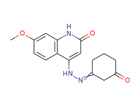 Molecular Structure of 920276-14-8 (1,3-Cyclohexanedione,
1-[2-(1,2-dihydro-7-methoxy-2-oxo-4-quinolinyl)hydrazone])