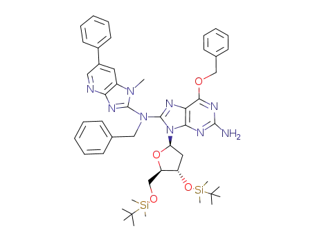 <i>N</i><sup>8</sup>-benzyl-6-benzyloxy-9-[4-(<i>tert</i>-butyl-dimethyl-silanyloxy)-5-(<i>tert</i>-butyl-dimethyl-silanyloxymethyl)-tetrahydro-furan-2-yl]-<i>N</i><sup>8</sup>-(1-methyl-6-phenyl-1<i>H</i>-imidazo[4,5-<i>b</i>]pyridin-2-yl)-9<i>H</i>-purine-2,8-diamine
