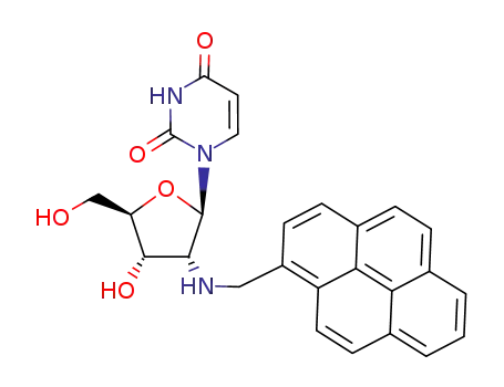 Molecular Structure of 801220-50-8 (Uridine, 2'-deoxy-2'-[(1-pyrenylmethyl)amino]-)