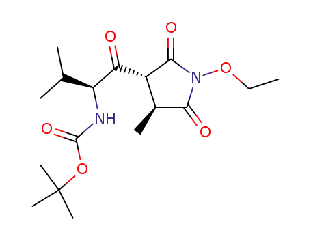 Carbamic acid,
[(1S)-1-[[(3R,4S)-1-ethoxy-4-methyl-2,5-dioxo-3-pyrrolidinyl]carbonyl]-2-
methylpropyl]-, 1,1-dimethylethyl ester