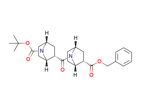 Molecular Structure of 918411-71-9 (7-Azabicyclo[2.2.1]heptane-2-carboxylic acid,
7-[[(1S,2S,4R)-7-[(1,1-dimethylethoxy)carbonyl]-7-azabicyclo[2.2.1]hept
-2-yl]carbonyl]-, phenylmethyl ester, (1S,2S,4R)-)