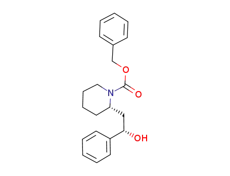 Molecular Structure of 934472-22-7 (2-(2-hydroxy-2-phenyl-ethyl)-piperidine-1-carboxylic acid benzyl ester)