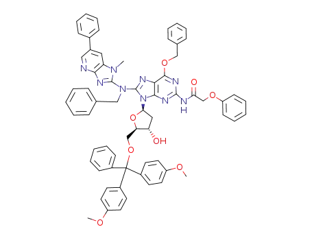 <i>N</i>-(8-[benzyl-(1-methyl-6-phenyl-1<i>H</i>-imidazo[4,5-<i>b</i>]pyridin-2-yl)-amino]-6-benzyloxy-9-{5-[bis-(4-methoxy-phenyl)-phenyl-methoxymethyl]-4-hydroxy-tetrahydro-furan-2-yl}-9<i>H</i>-purin-2-yl)-2-phenoxy-acetamide