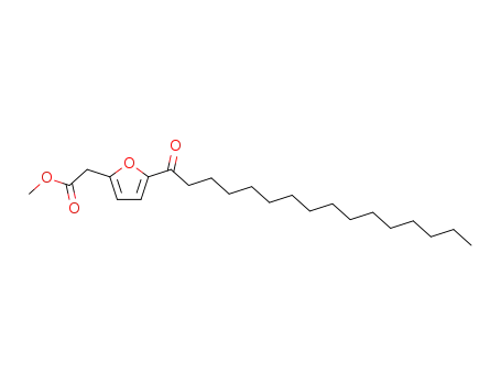 Molecular Structure of 852152-07-9 ((5-hexadecanoylfuran-2-yl)acetic acid methyl ester)