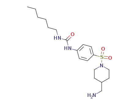 1-[4-(4-aminomethyl-piperidine-1-sulfonyl)-phenyl]-3-hexyl-urea