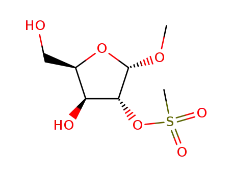 Molecular Structure of 53081-34-8 (methyl 2-O-(methylsulfonyl)pentofuranoside)