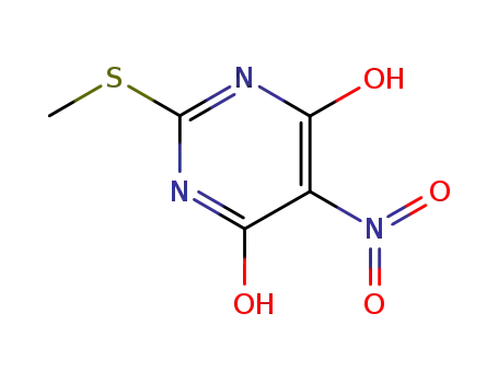 Molecular Structure of 1979-97-1 (2-(Methylthio)-5-nitropyrimidine-4,6-diol)