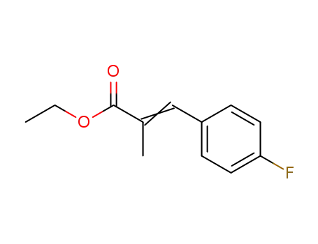 Molecular Structure of 22138-71-2 (2-Propenoic acid, 3-(4-fluorophenyl)-2-methyl-, ethyl ester)