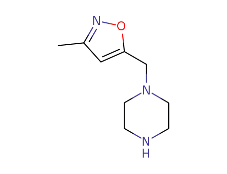 Molecular Structure of 173850-53-8 (Piperazine, 1-[(3-methyl-5-isoxazolyl)methyl]- (9CI))
