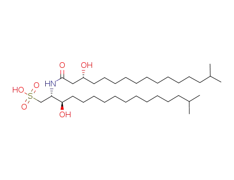 Molecular Structure of 169217-35-0 (1-Hexadecanesulfonicacid, 3-hydroxy-2-[[(3R)-3-hydroxy-15-methyl-1-oxohexadecyl]amino]-15-methyl-,(2R,3R)-)