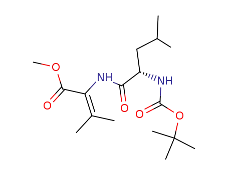 Molecular Structure of 142602-60-6 (Valine, 2,3-didehydro-N-[N-[(1,1-dimethylethoxy)carbonyl]-L-leucyl]-,
methyl ester)