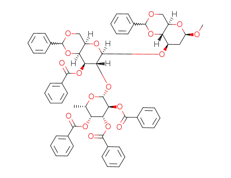 methyl O-(2,3,4-tri-O-benzoyl-β-L-fucopyranosyl)-(1->2)-O-(3-O-benzoyl-4,6-O-benzylidene-β-D-galactopyranosyl)-(1->3)-4,6-O-benzylidene-2-deoxy-β-D-glucopyranoside
