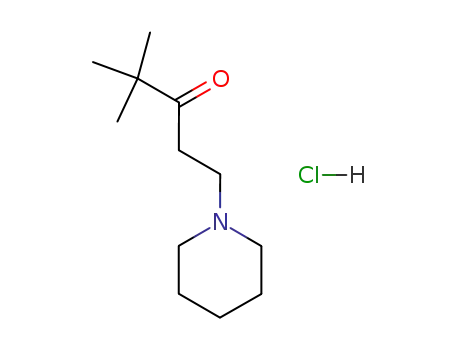 Molecular Structure of 140136-50-1 (3-Pentanone, 4,4-dimethyl-1-(1-piperidinyl)-, hydrochloride)