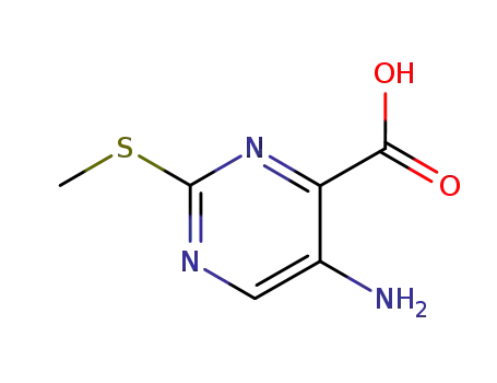 Molecular Structure of 100130-05-0 (5-AMINO-2-(METHYLTHIO)PYRIMIDINE-4-CARBOXYLIC ACID)
