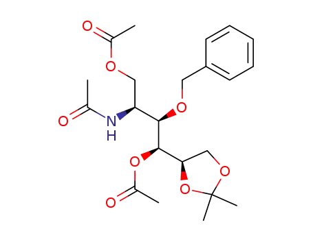 Molecular Structure of 163707-55-9 (D-Glucitol, 2-(acetylamino)-2-deoxy-5,6-O-(1-methylethylidene)-3-O-(phenylmethyl)-, 1,4-diacetate)