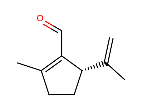 Molecular Structure of 38231-11-7 (1-Cyclopentene-1-carboxaldehyde, 2-methyl-5-(1-methylethenyl)-, (S)-)