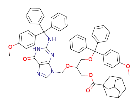 Adamantane-1-carboxylic acid 3-[(4-methoxy-phenyl)-diphenyl-methoxy]-2-(2-{[(4-methoxy-phenyl)-diphenyl-methyl]-amino}-6-oxo-1,6-dihydro-purin-9-ylmethoxy)-propyl ester