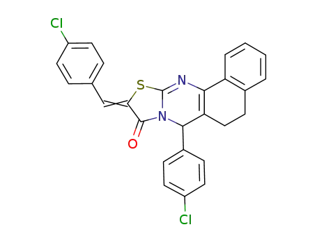 2-(p-chlorophenylmethylene)-5-p-chlorophenyl-5H-2,3,6,7-tetrahydrobenzo<h>thiazolo<2,3-b>quinazoline-3-one