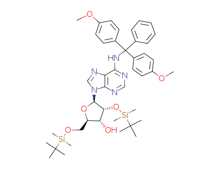 Molecular Structure of 118364-69-5 (2',5'-bis-O-(t-butyldimethylsilyl)-N<sup>6</sup>-(4,4'-dimethoxytrityl)adenosine)