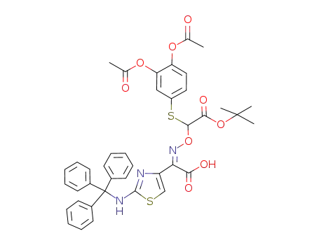 (Z)-2-<<(tert-butoxycarbonyl)-(3,4-diacetoxyphenylthio)methoxy>imino>-2-(2-tritylamino-4-thiazolyl)acetic acid
