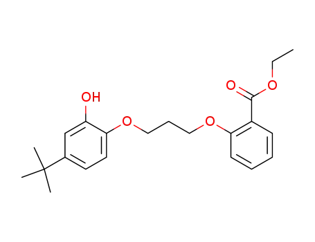 Molecular Structure of 93622-61-8 (Benzoic acid, 2-[3-[4-(1,1-dimethylethyl)-2-hydroxyphenoxy]propoxy]-,
ethyl ester)