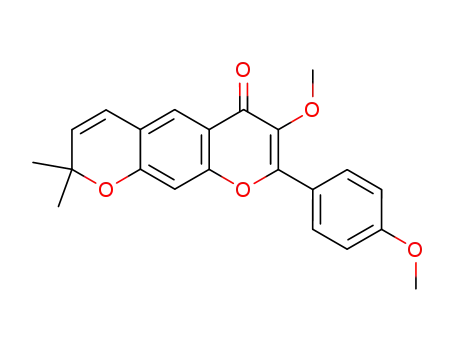 7-Methoxy-8(4'-methoxyphenyl)-2,2-dimethyl-2H,6H-benzo<1,2-b:5,4-b'>dipyran-6-one