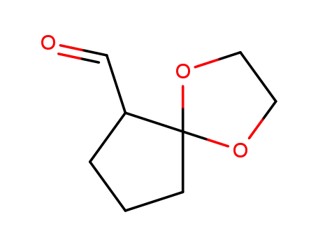 Molecular Structure of 66522-88-1 (1,4-Dioxaspiro[4.4]nonane-6-carboxaldehyde)