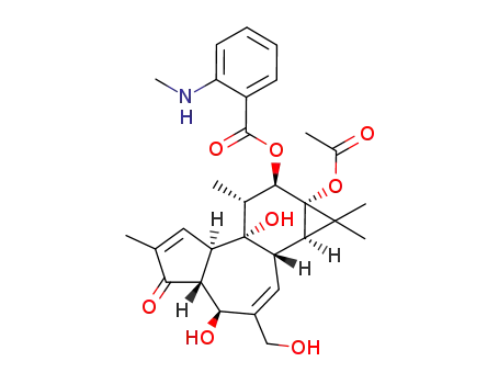 (1aR,1bS,4S,4aR,7aR,7bR,8R,9R,9aS)-9a-(acetyloxy)-4,7b-dihydroxy-3-(hydroxymethyl)-1,1,6,8-tetramethyl-5-oxo-1a,1b,4,4a,5,7a,7b,8,9,9a-decahydro-1H-cyclopropa[3,4]benzo[1,2-e]azulen-9-yl 2-(methylamino)benzoate