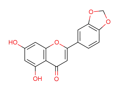 Molecular Structure of 79339-34-7 (4H-1-Benzopyran-4-one, 2-(1,3-benzodioxol-5-yl)-5,7-dihydroxy-)