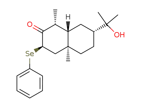 Molecular Structure of 69369-90-0 (2α-phenylseleno-11-hydroxy-4β,5α-eudesm-3-one)