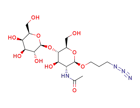 Molecular Structure of 1246842-76-1 (3-azidopropyl (β-D-galactopyranosyl)-(1→4)-O-2-deoxy-2-acetamido-β-D-glucopyranoside)
