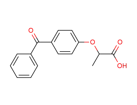 Molecular Structure of 59058-44-5 (Propanoic acid, 2-(4-benzoylphenoxy)-)