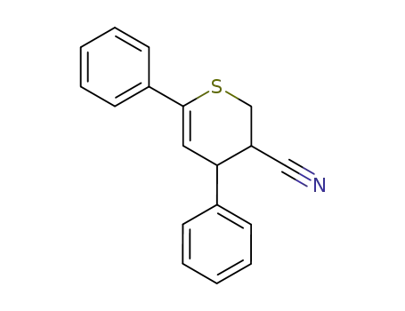 Molecular Structure of 67254-61-9 (2H-Thiopyran-3-carbonitrile, 3,4-dihydro-4,6-diphenyl-)
