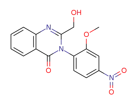 Molecular Structure of 83759-23-3 (2-hydroxymethyl-3-(2'-methoxy-4'-nitrophenyl)-4(3H)-quinazolinone)